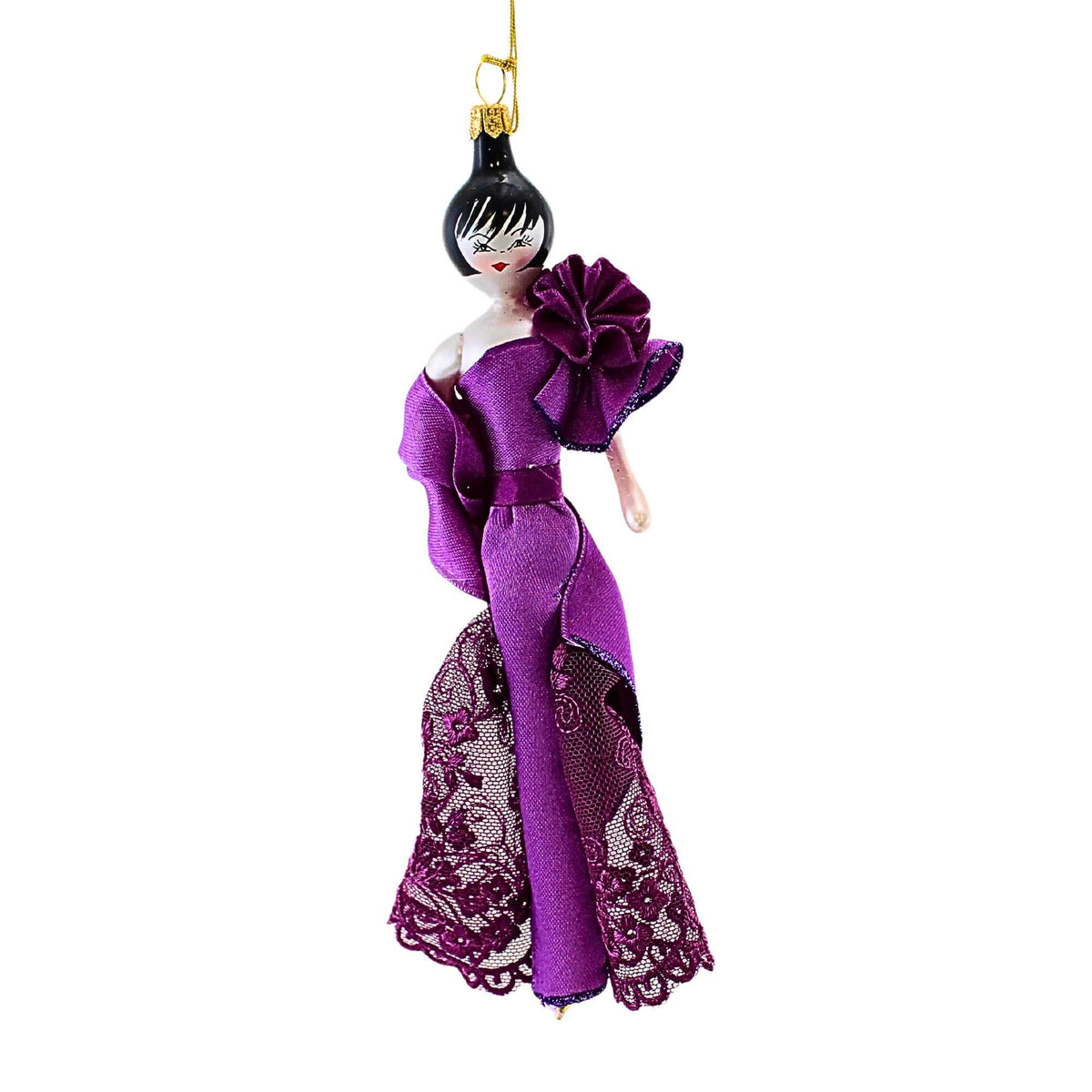 De Carlini Italian Ornaments 7.00In Alexandra In Elegant Purple Dress, Glass, Shopping Diva Fashion Do7852 | SBKGifts.com De Carlini Italian Ornaments 7.00In Alexandra In Elegant Purple Dress, Glass, Shopping Diva Fashion Do7852 | SBKGifts.com