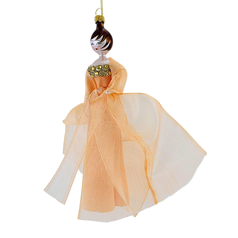 De Carlini Italian Ornaments Raquel In Sherbet Ballgown Dress - - SBKGifts.com