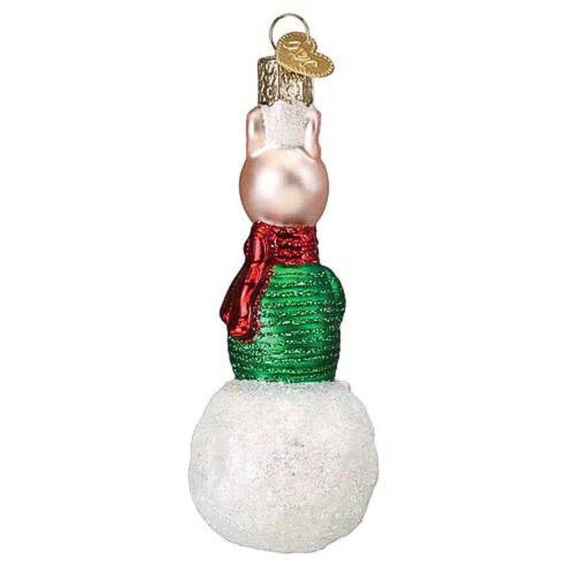 Old World Christmas Piglet On Snowball - - SBKGifts.com