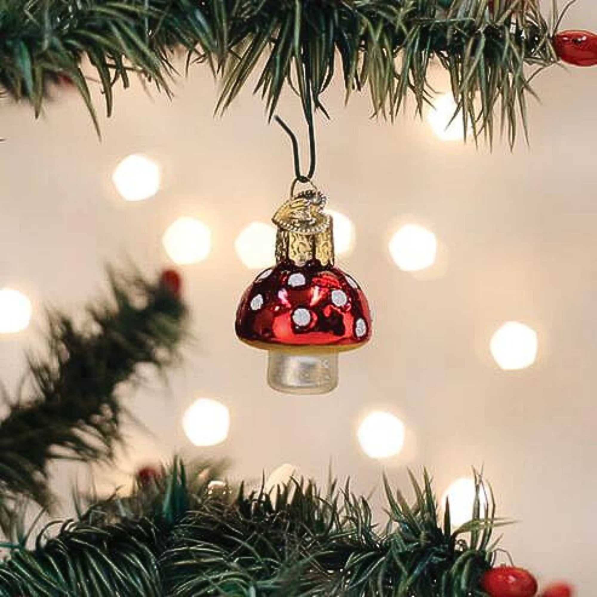 『lucky mushroom』 Old World Christmas 1.50In Mini Lucky Mushroom, Glass, Fungus
