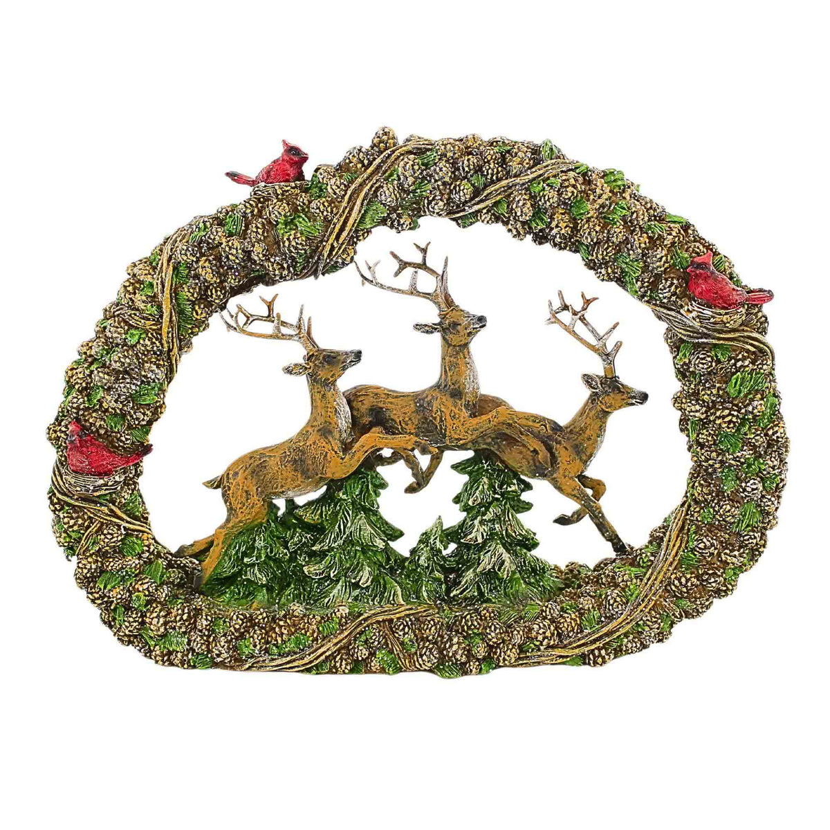 62826 Leaping Deer In Wreath 136444