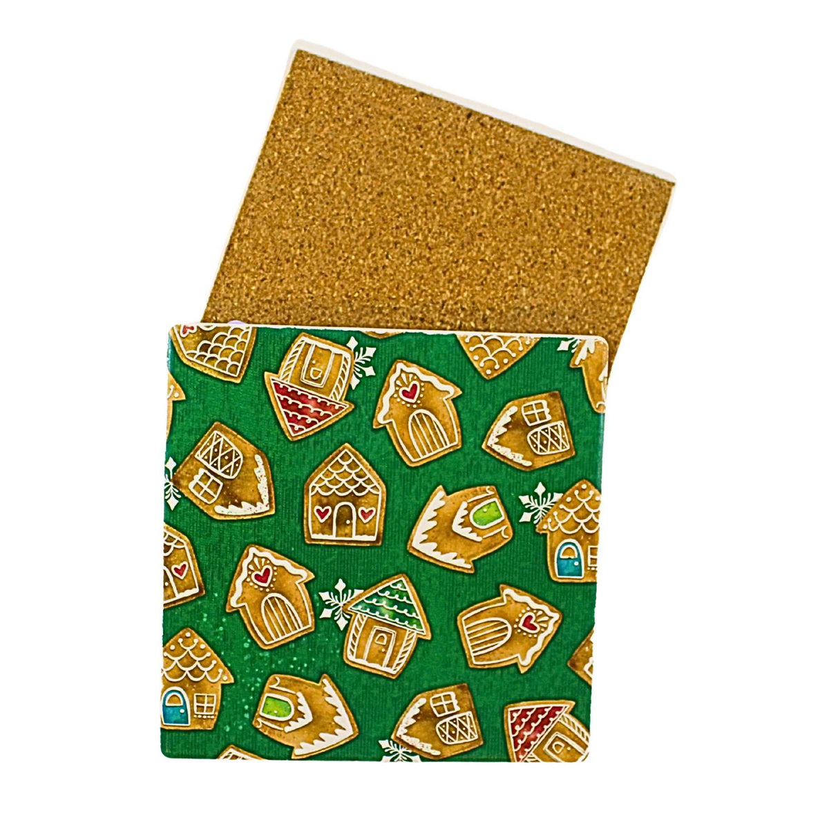 (62861) Gingerbread Houses Square Coaster