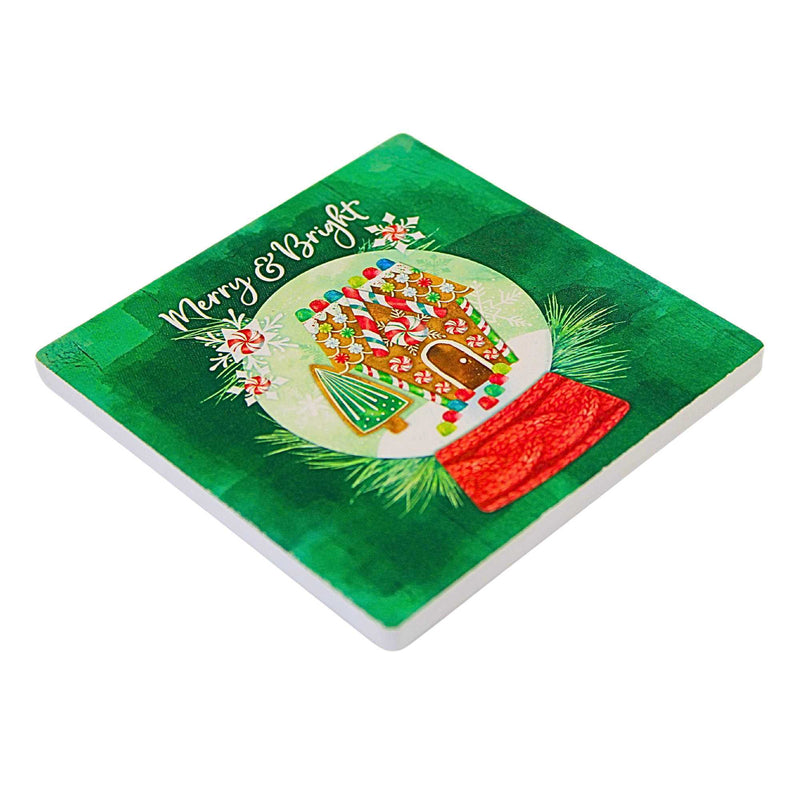 Coasterstone Merry & Bright Snowglobe Coaster - - SBKGifts.com