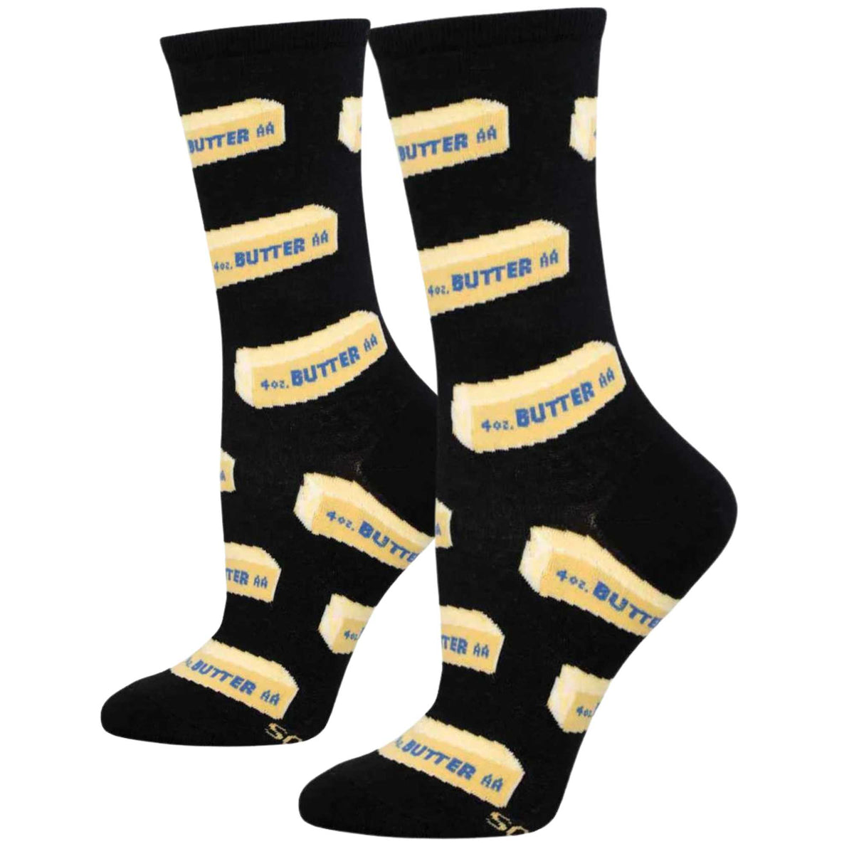 (62901) Straight Butter Black Socks