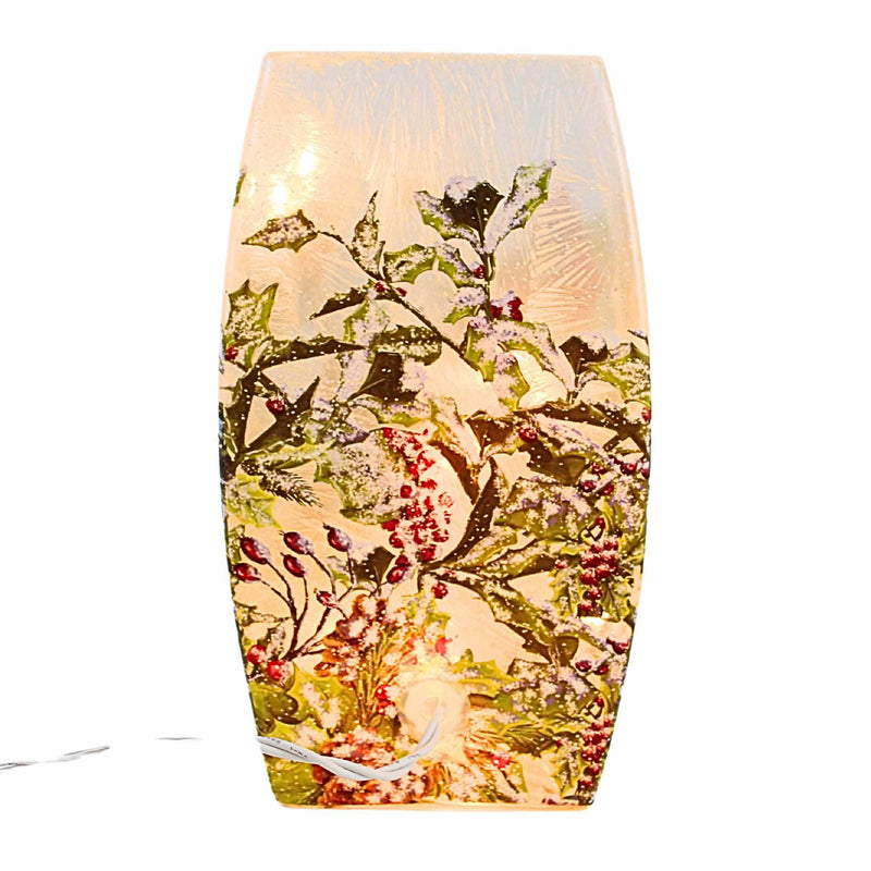 Stony Creek Holly & Cardinals Pre[Lit Medium Vase - - SBKGifts.com