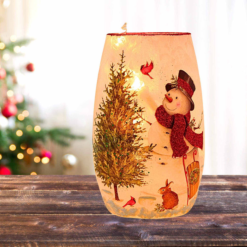 Stony Creek Delightful Snowman Pre-Lit Small Vase - - SBKGifts.com