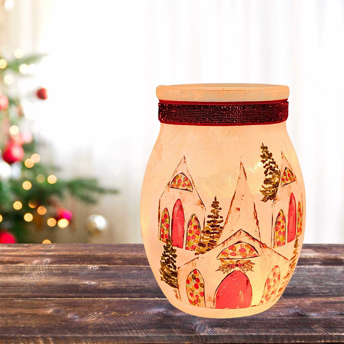 Stony Creek Christmas Chapel Pre-Lit Small Jar - - SBKGifts.com