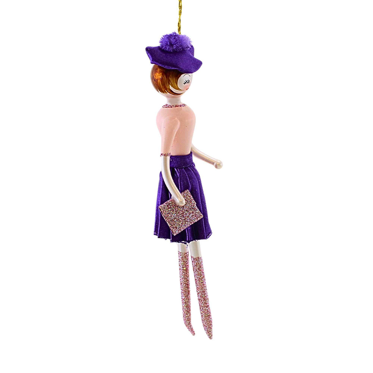 De Carlini Italian Ornaments Cassidy In Purple And Pink - - SBKGifts.com