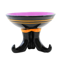 (Sec63015) Seconds Transpac Large Candy Dish With Witch Boot Base, 6.50 Inch, Boots Orange Purple Black Th01597largeboot