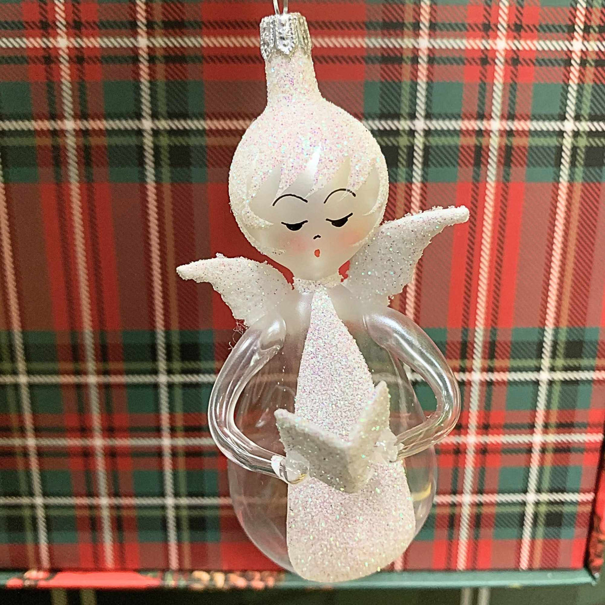 (63056) Clear Angel With Book White Accent