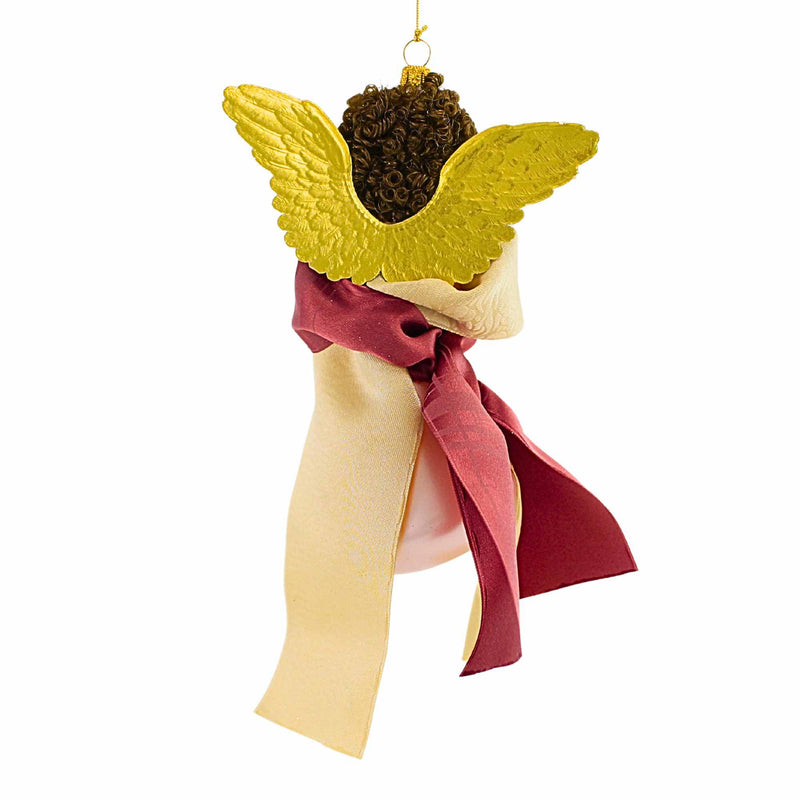 De Carlini Italian Ornaments Pink Nativity Angel With Music - - SBKGifts.com