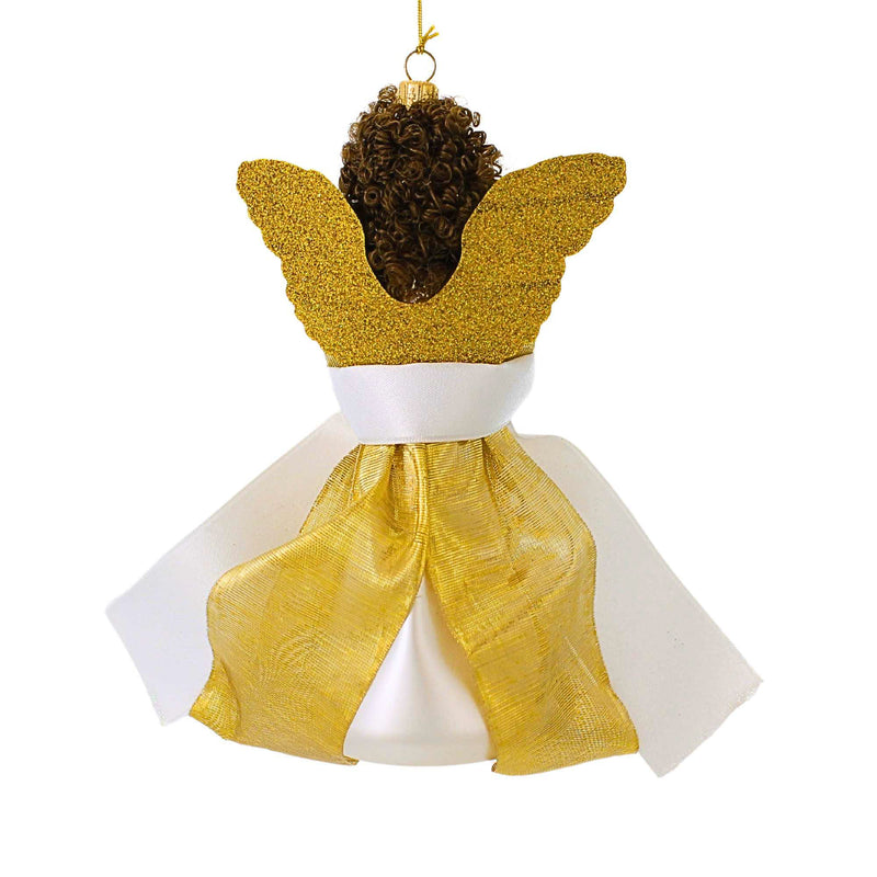 De Carlini Italian Ornaments Muriel In Gold With Book - - SBKGifts.com
