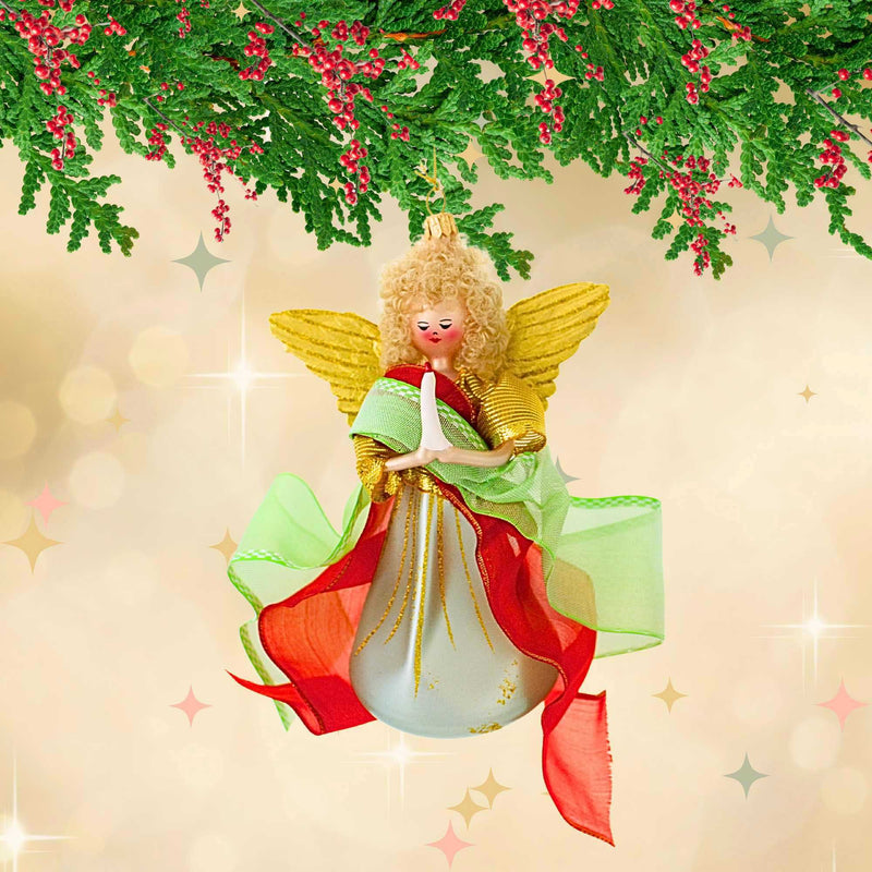 De Carlini Italian Ornaments Christmas Day Candlelight Angel - - SBKGifts.com