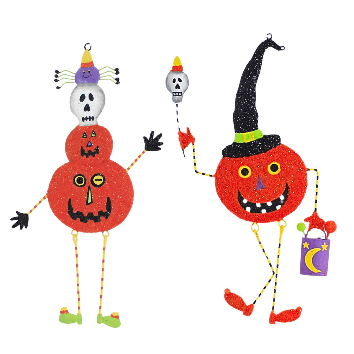 (63134) 2 Pc Wiggly Halloween Ornaments