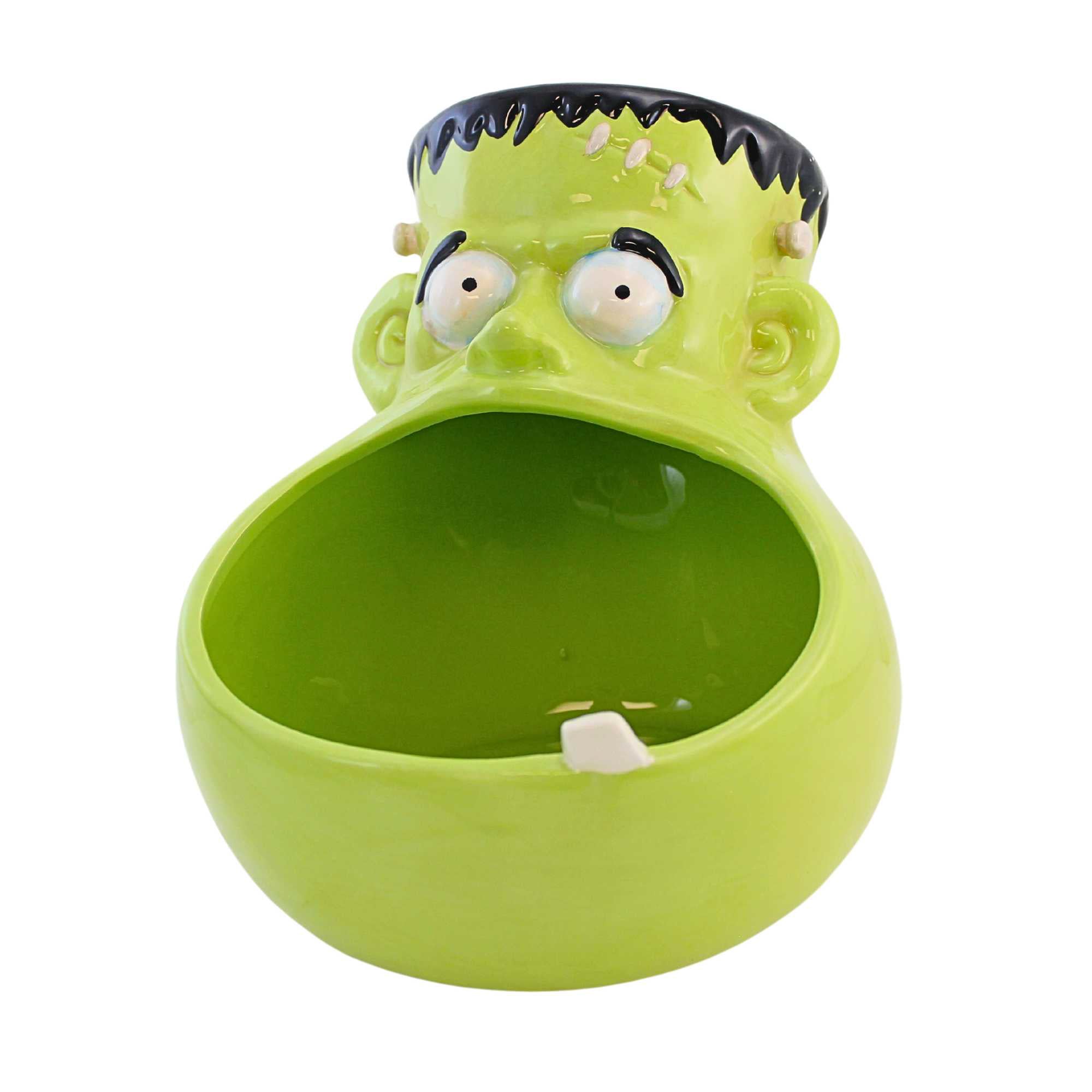 Transpac 9.00In Big Mouth Candy Bowl, Dolomite, Monsters Trick Or
