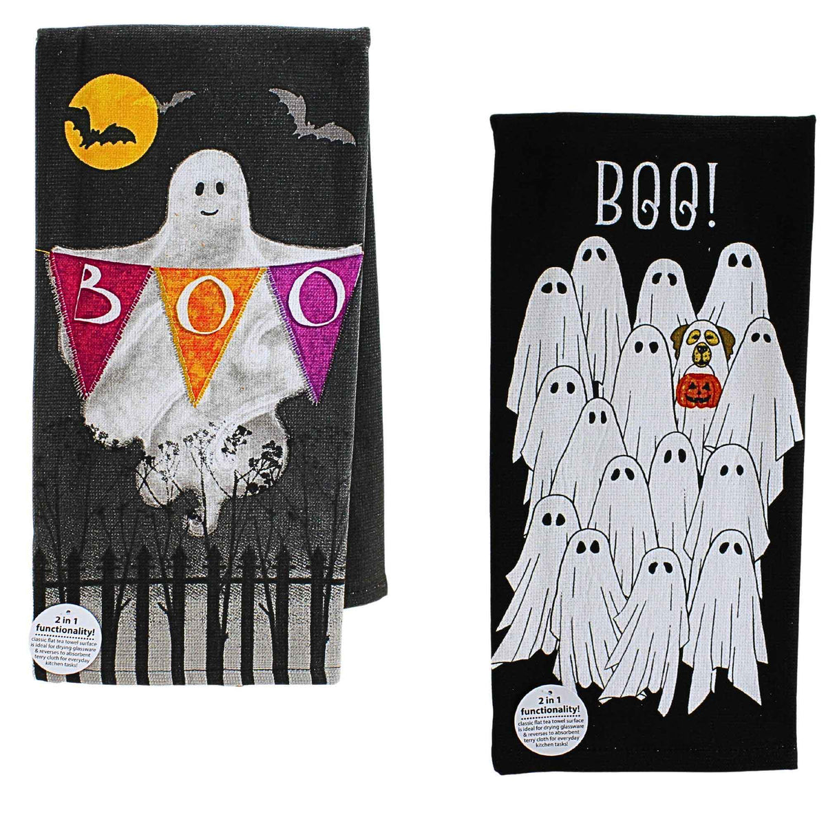 (63279) Ghost And Paws Kitchen Towel Set