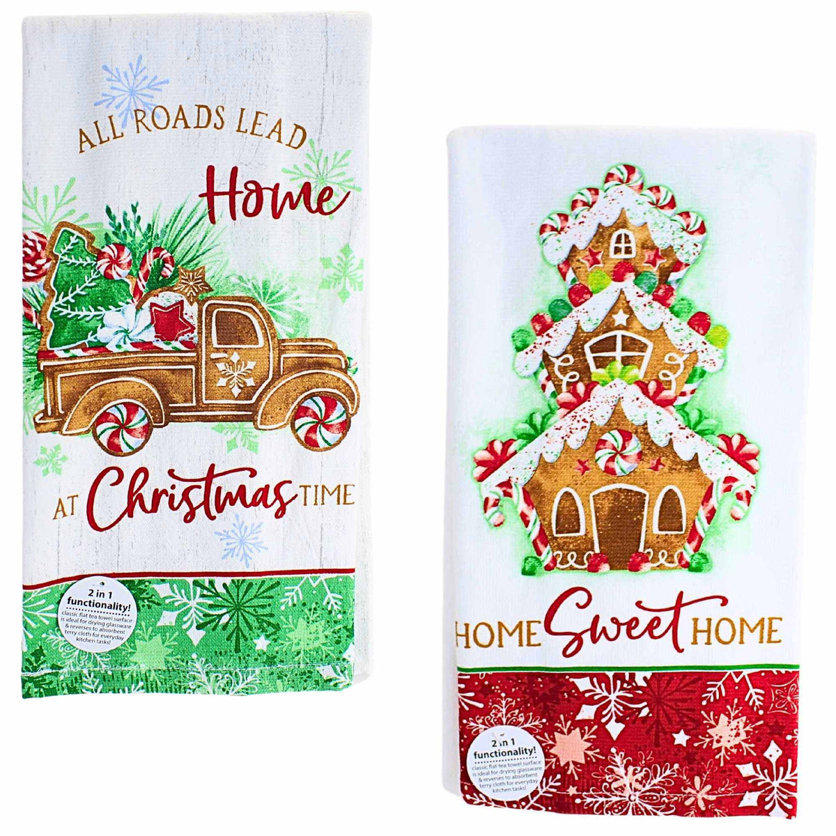 (63283) Gingerbread House/Truck Kitchen Towel Set