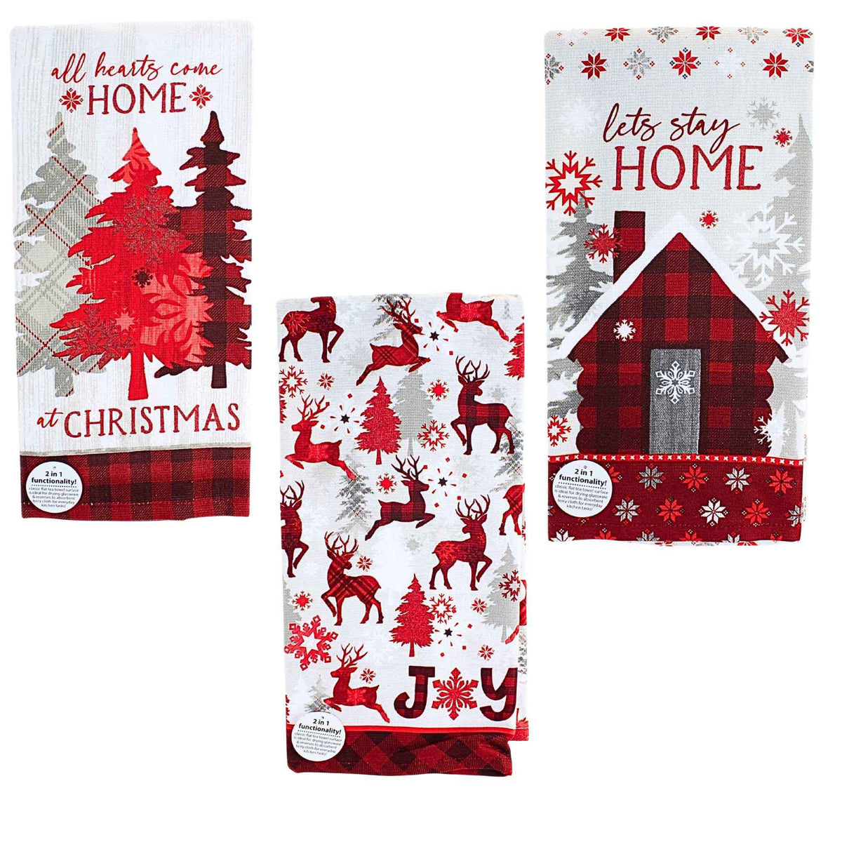 (63292) Lets Stay Home For Christmas Kitchen Towel Set