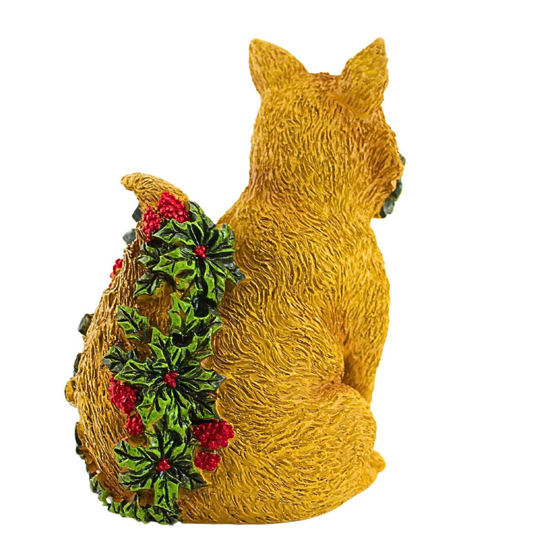 Roman Fox With Holly Garland Figurine - - SBKGifts.com