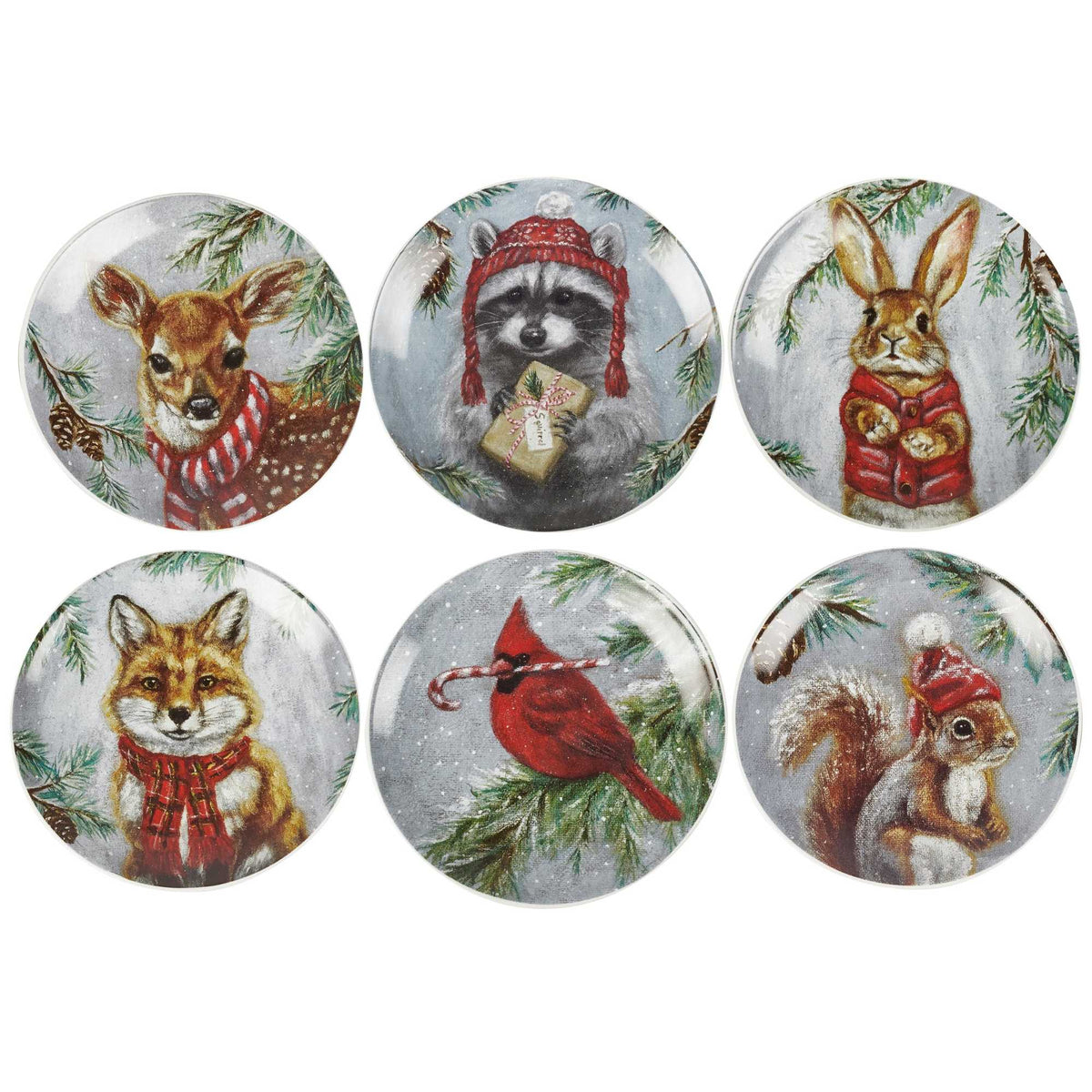 (63352) Winter Animal Plate Set