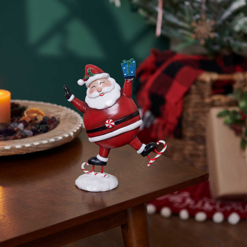 Primitives By Kathy Skating Santa Figurine - - SBKGifts.com
