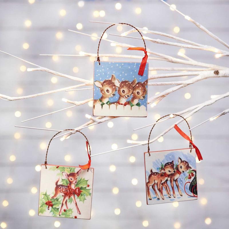 Primitives By Kathy Christmas Deer Ornament Set - - SBKGifts.com