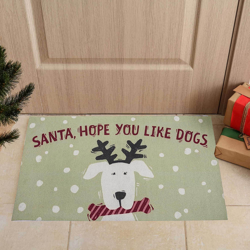 Primitives By Kathy Santa Hope You Like Dogs Rug - - SBKGifts.com