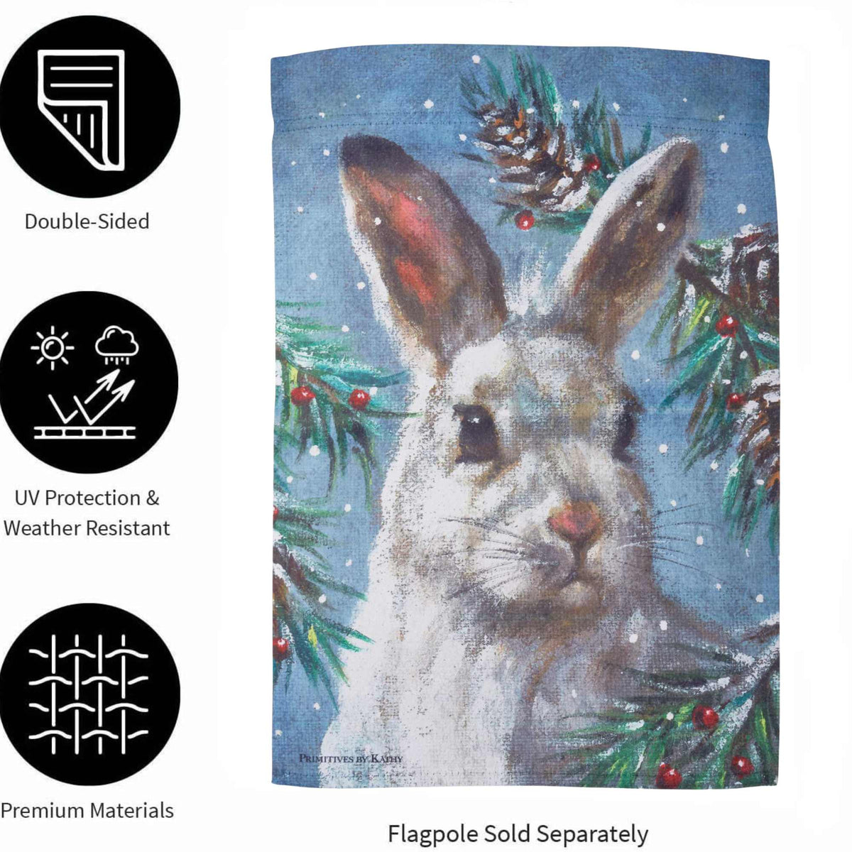 Primitives By Kathy Bunny Garden Flag - - SBKGifts.com