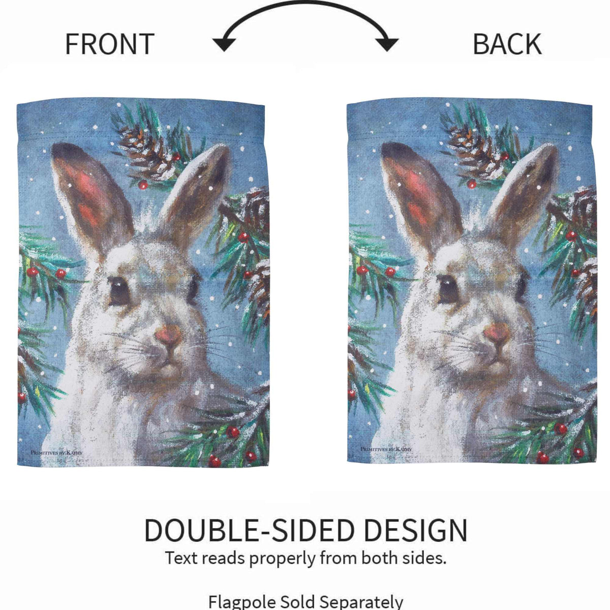 Primitives By Kathy Bunny Garden Flag - - SBKGifts.com