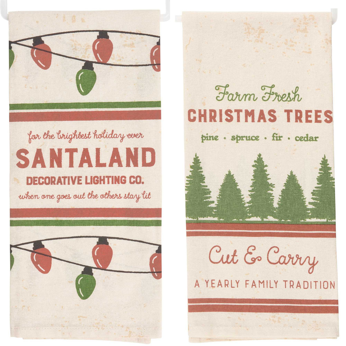 (63382) Santaland/Christmas Trees  Kitchen Towel Set