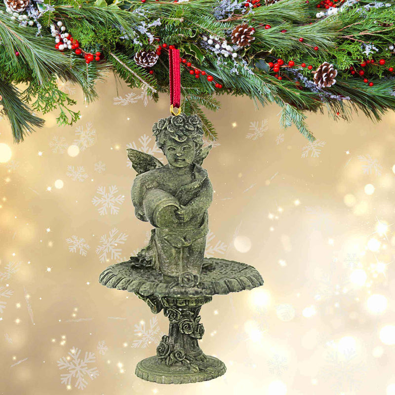 Craftoutlet.Com Cherub In Fountain Ornament - - SBKGifts.com