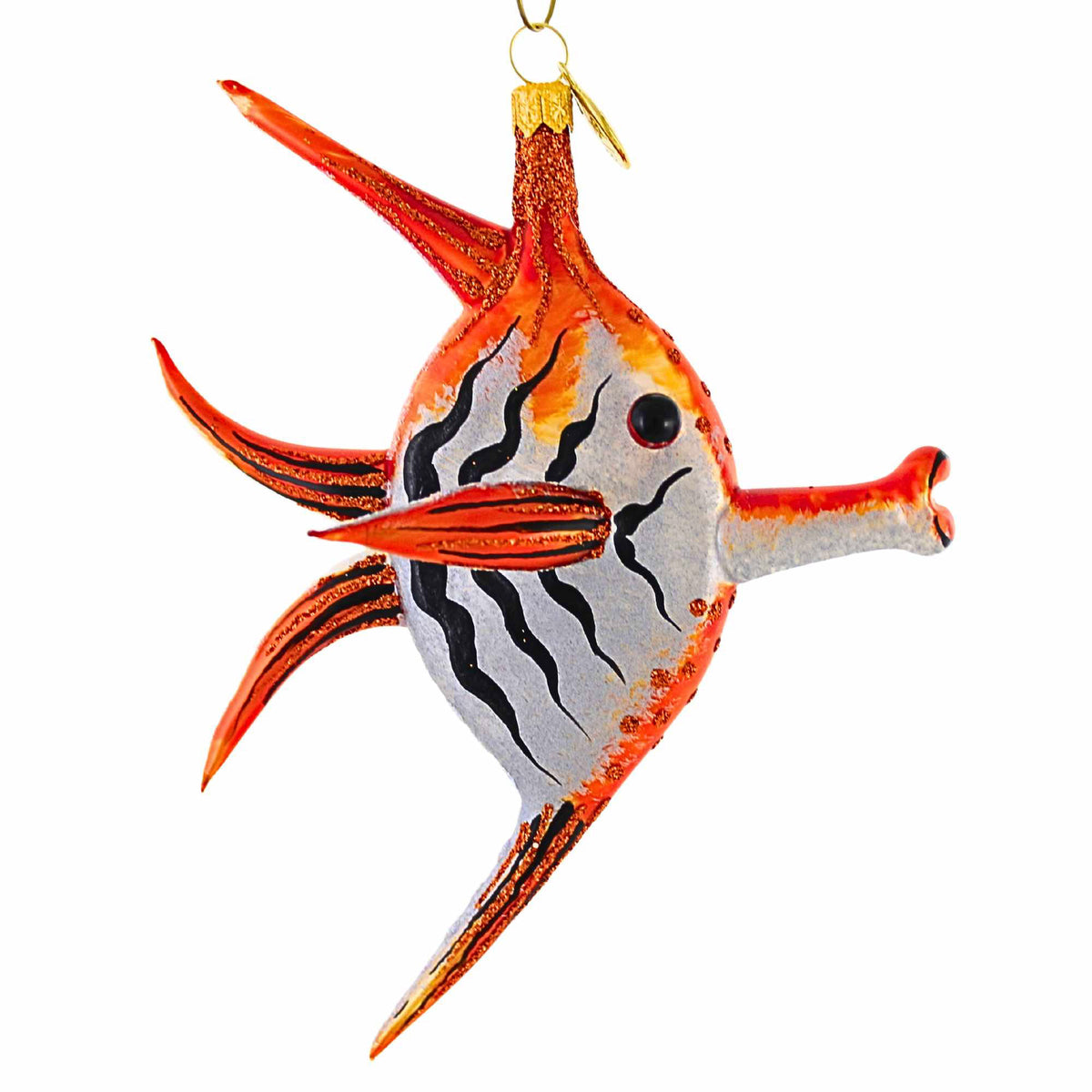 Angol Fish Morawski 5.75In Orange Angel Fish, Glass, Ocean Aquatic 9931 | SBKGifts.com