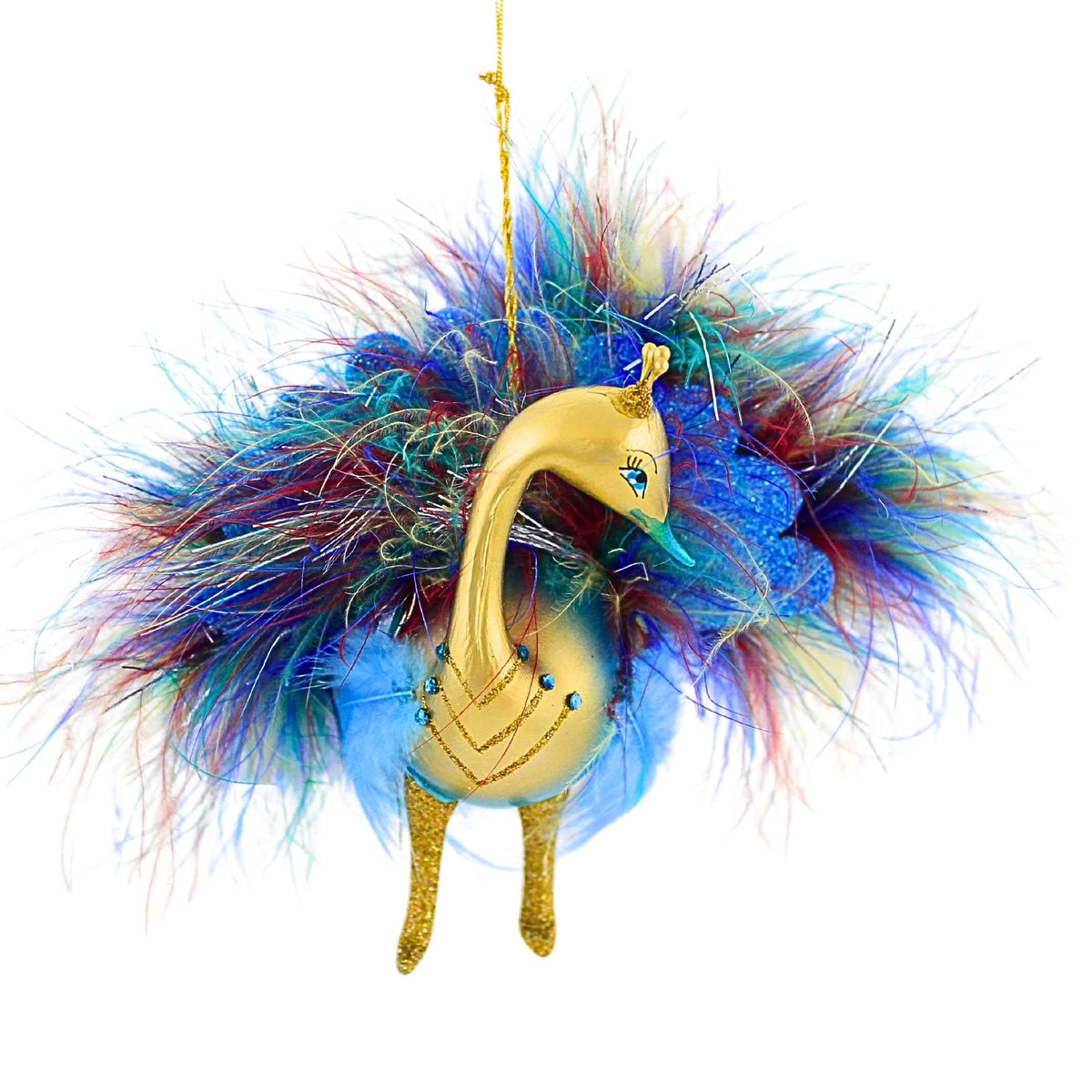 De Carlini Italian Ornaments Peacock Royale - - SBKGifts.com