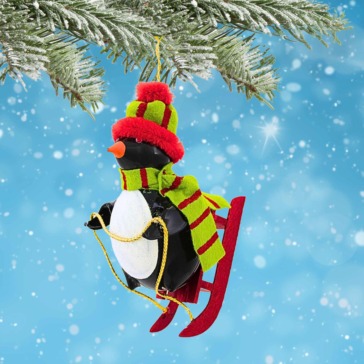 De Carlini Italian Ornaments North Pole Sled Run - - SBKGifts.com