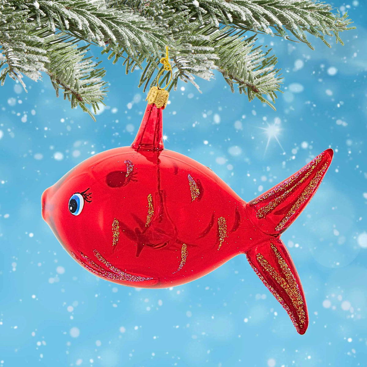 De Carlini Italian Ornaments Rubyloo & Guppy - - SBKGifts.com