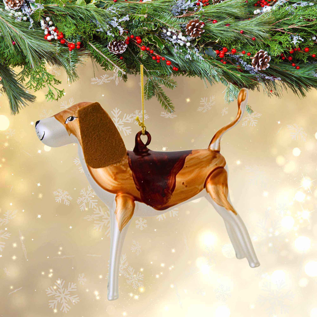 De Carlini Italian Ornaments Benny Biscuit The Beagle - - SBKGifts.com