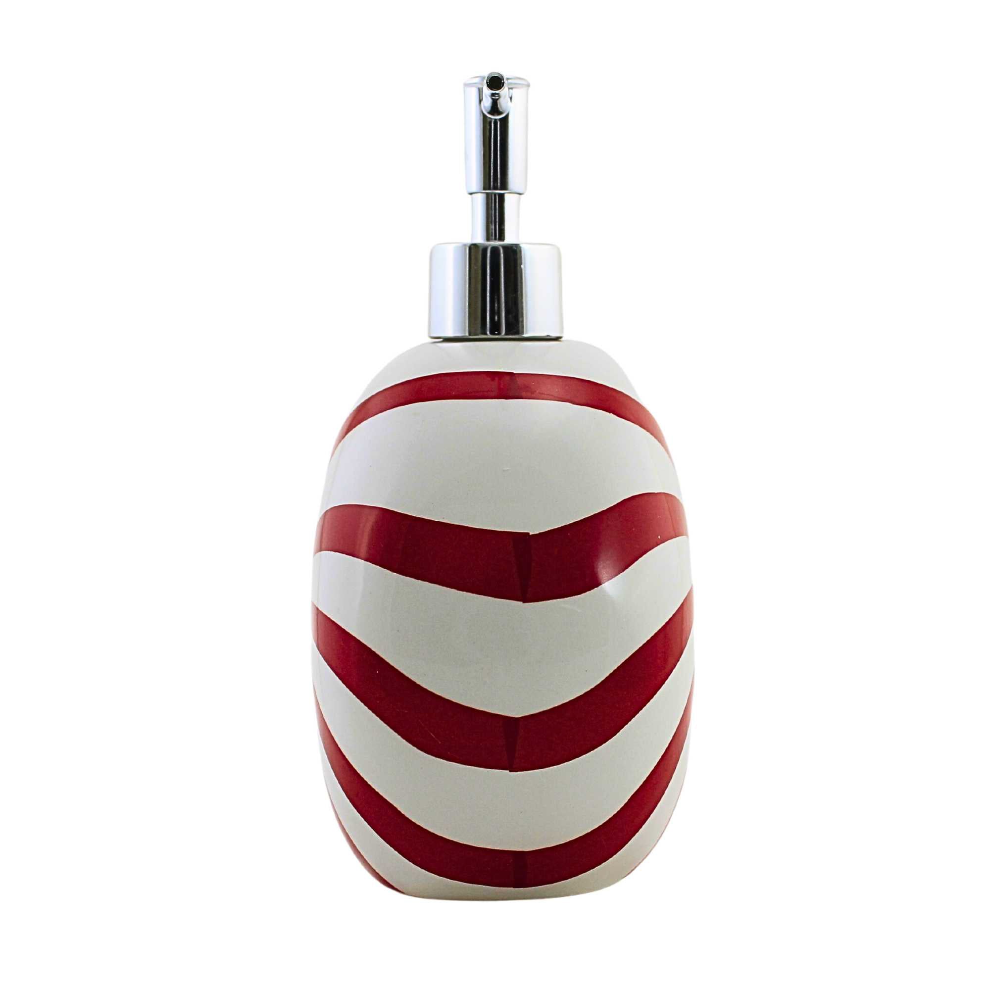 Transpac 7.50In Peppermint Swirl Soap Dispenser, , Holiday