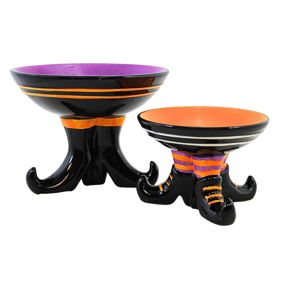 (63505) Candy Dishes With Witch Boot Base