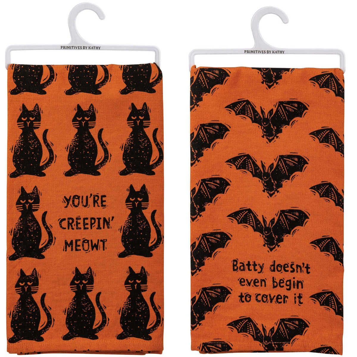 (63518) Batty Creepin' Meow Kitchen Towels