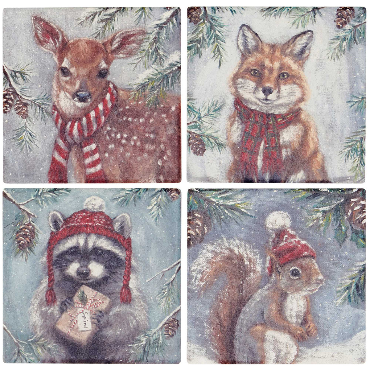 (63537) Winter Animal Coaster Set