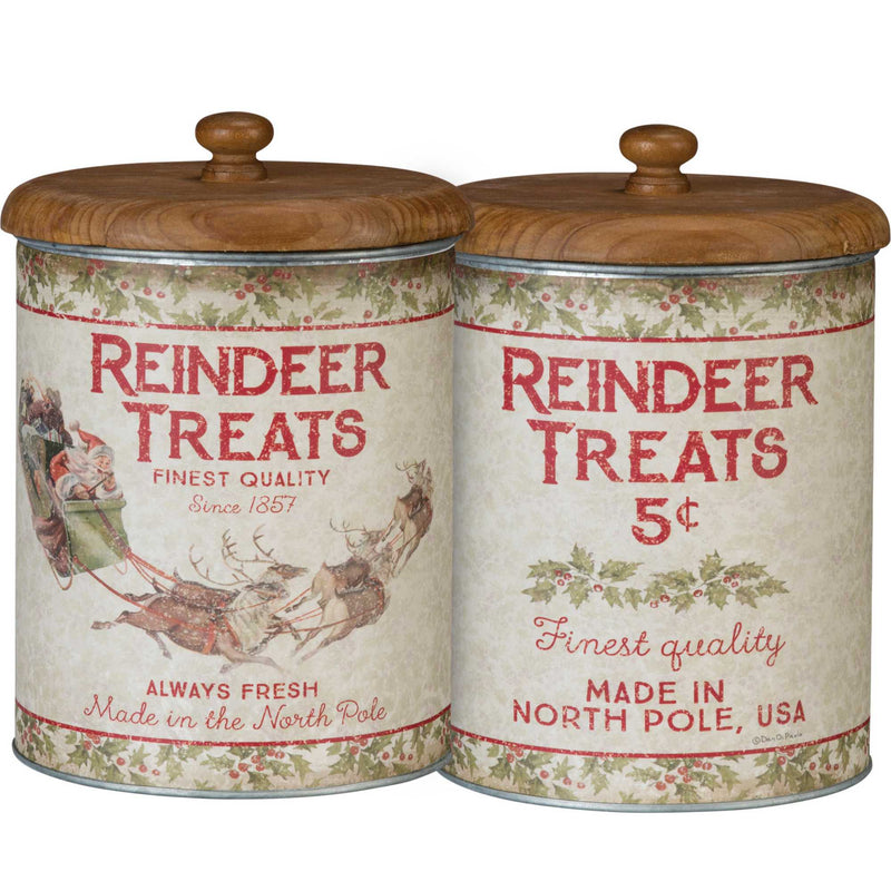 Primitives By Kathy Reindeer Treats Canister - - SBKGifts.com