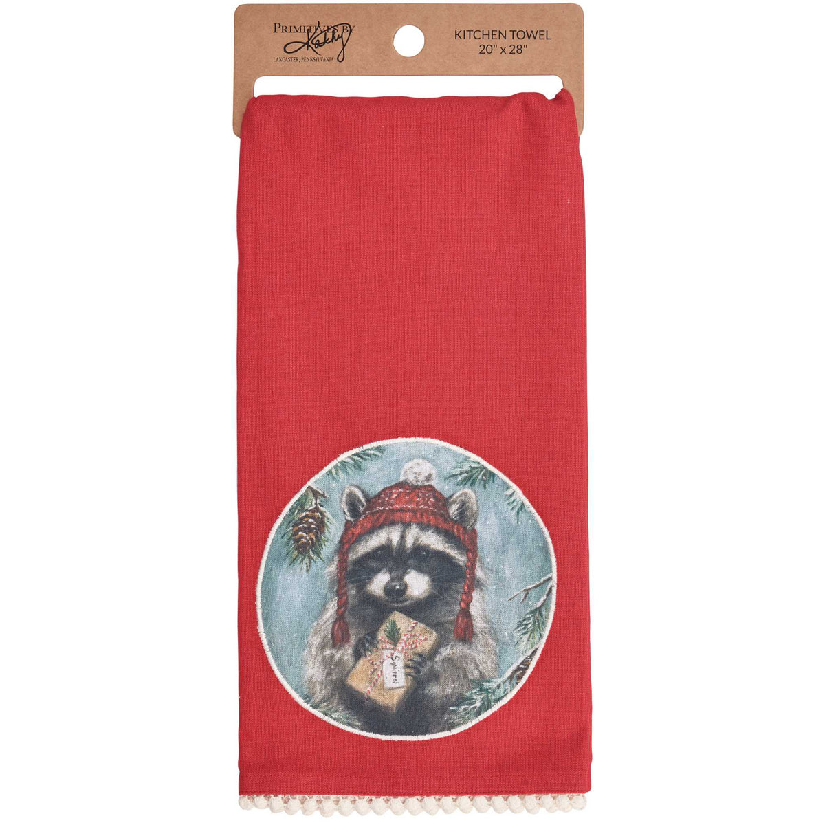 (63556) Winter Raccoon Kitchen Towel