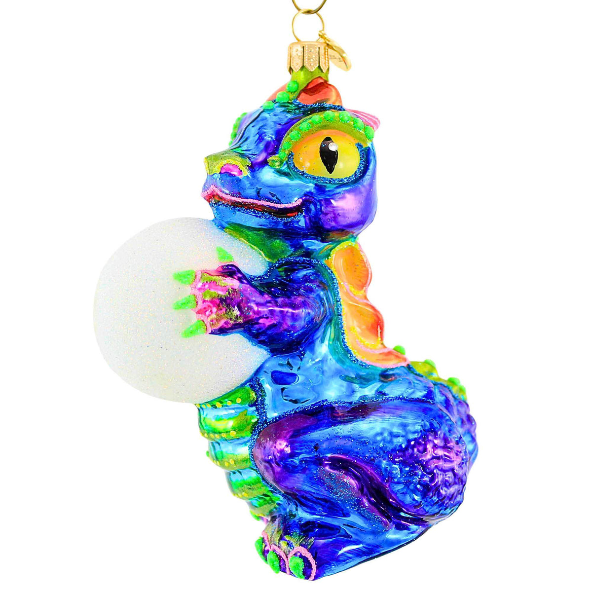 (63572) Baby Dragon With Snow Ball Ornament