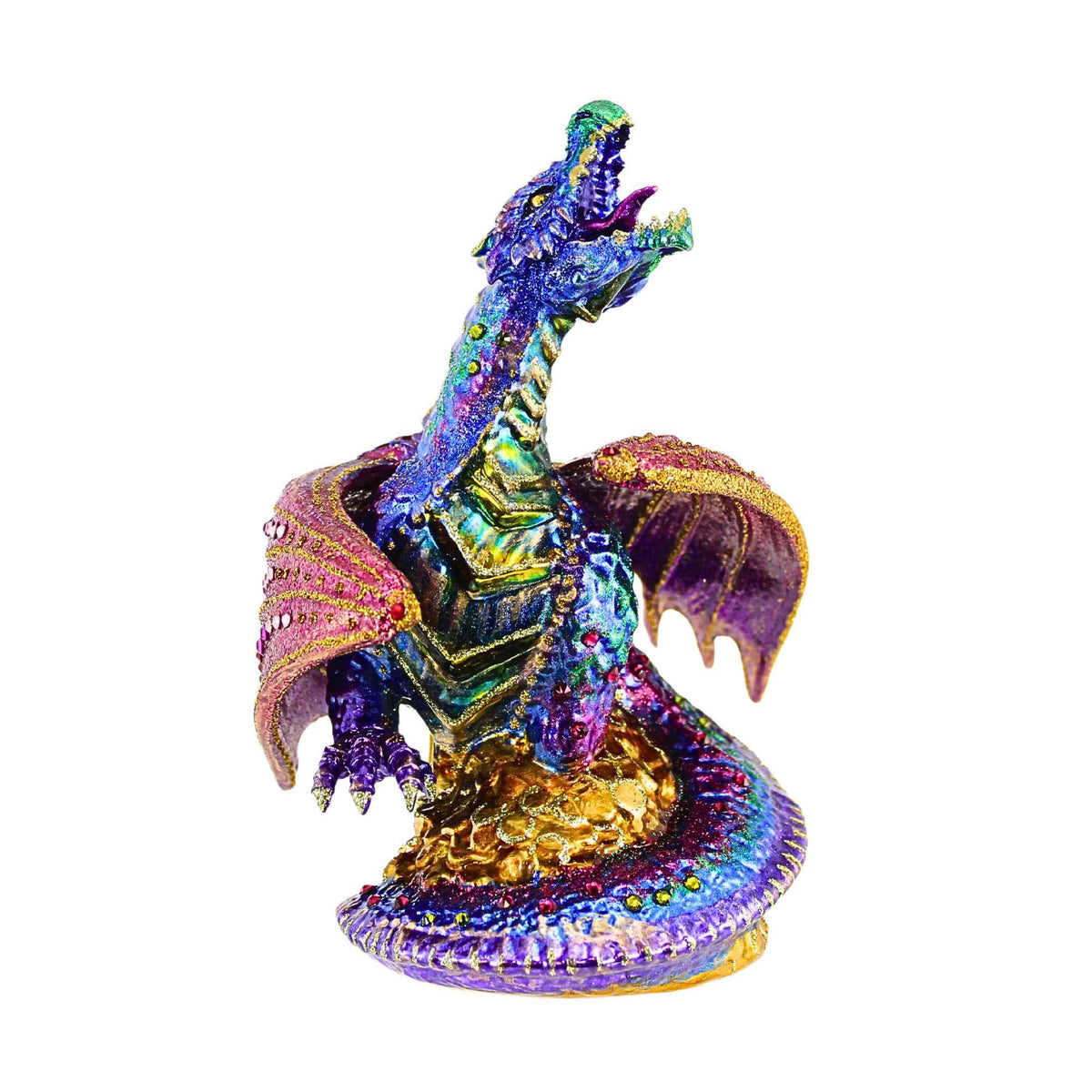 (63574) Violet Dragon On Treasure Ornament