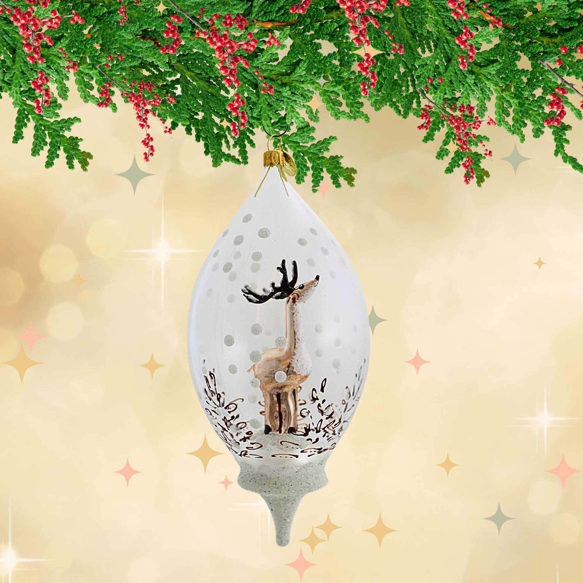 Morawski Reindeer In Drop Dome - - SBKGifts.com