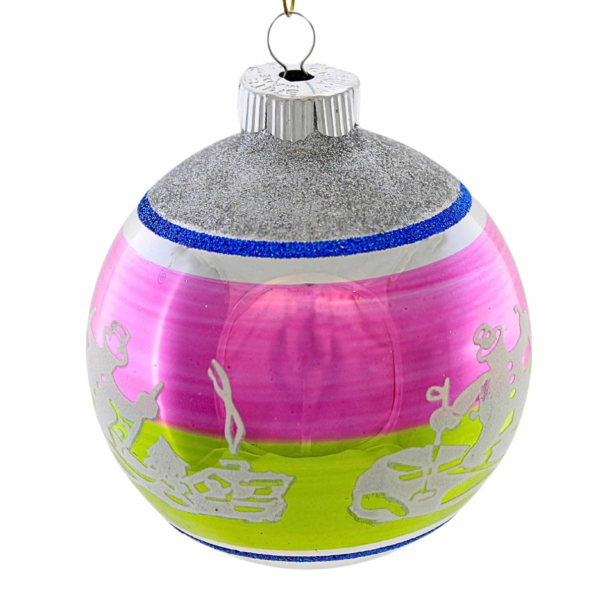 Christopher Radko Snowman Ski Flocked Ball - - SBKGifts.com