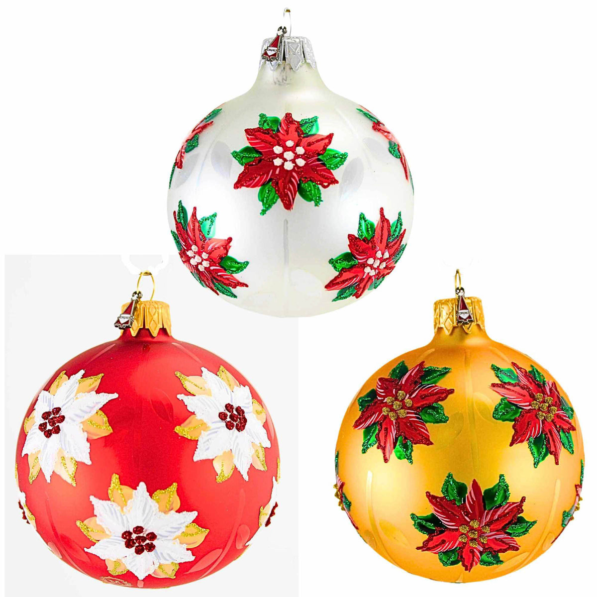 (63743) Christmas Poinsettia Red S/3