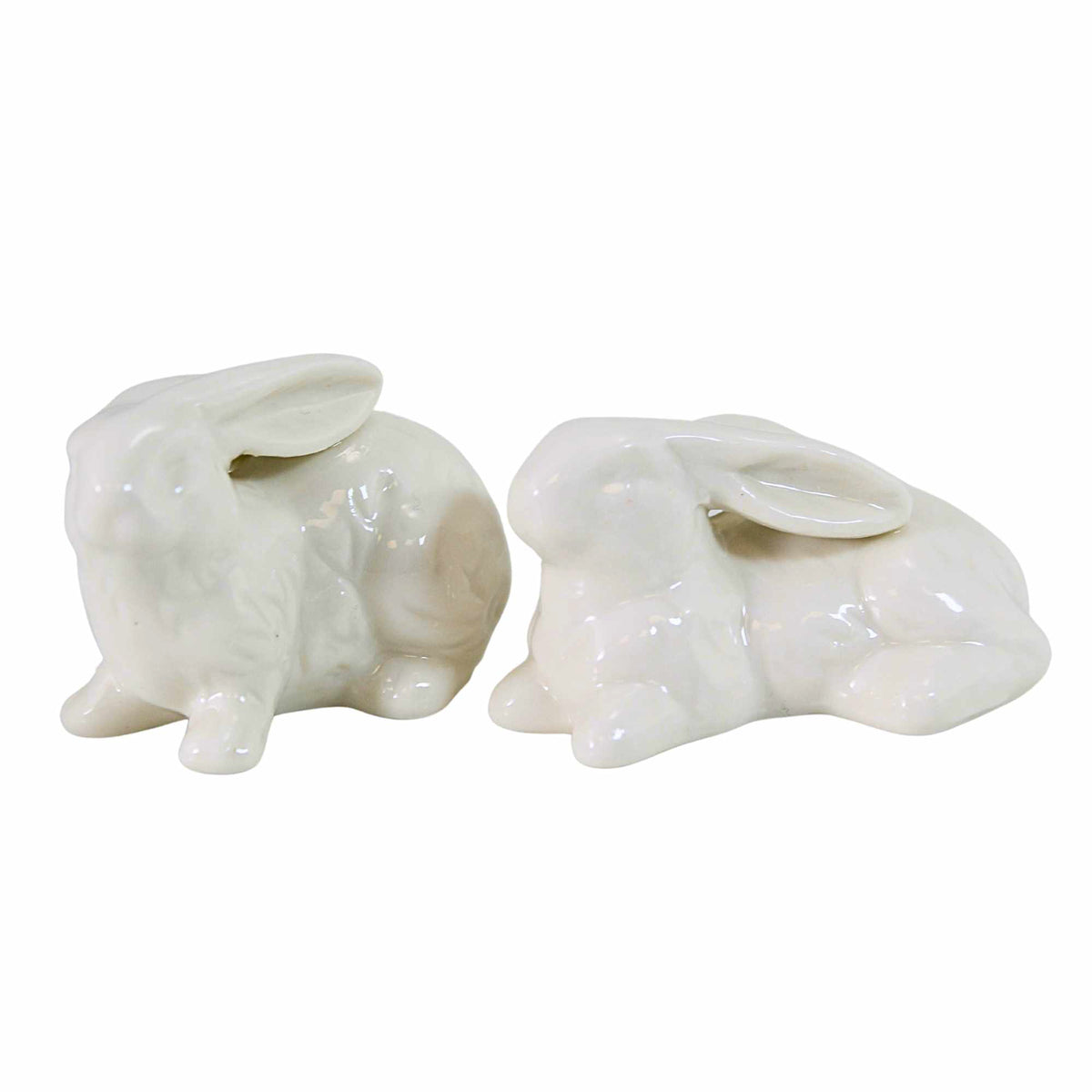 K & K Interiors White Bunnies Set/4 - - SBKGifts.com
