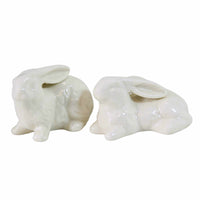 (63753) K & K Interiors White Bunnies Set/4, 2.50 Inch, Hippity Hop Adorable 13872A Set4
