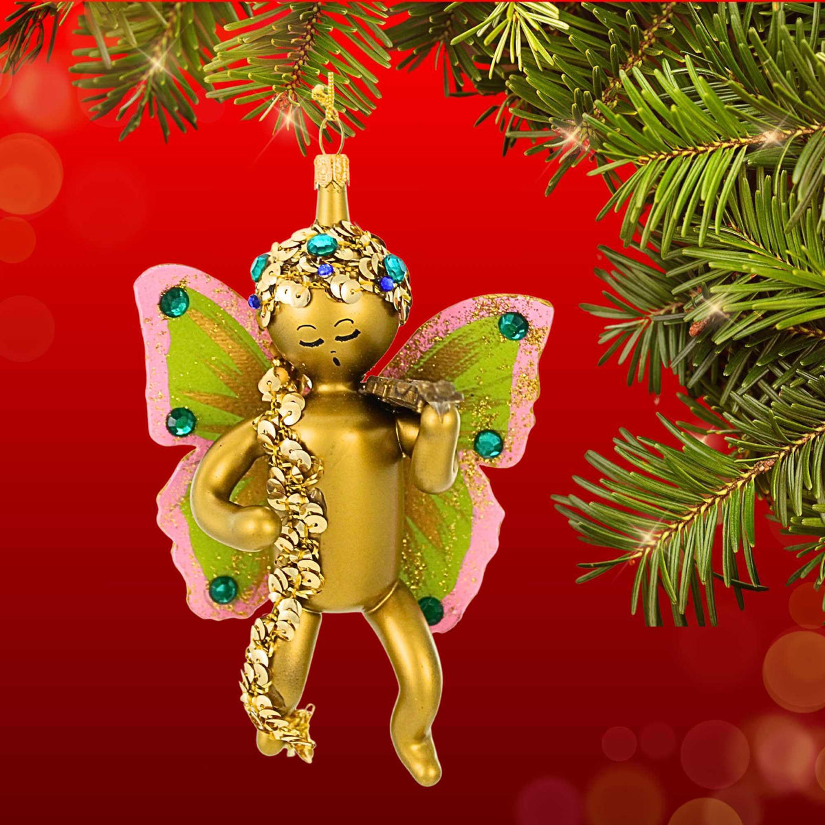 De Carlini Italian Ornaments Butterfly Serenade - - SBKGifts.com